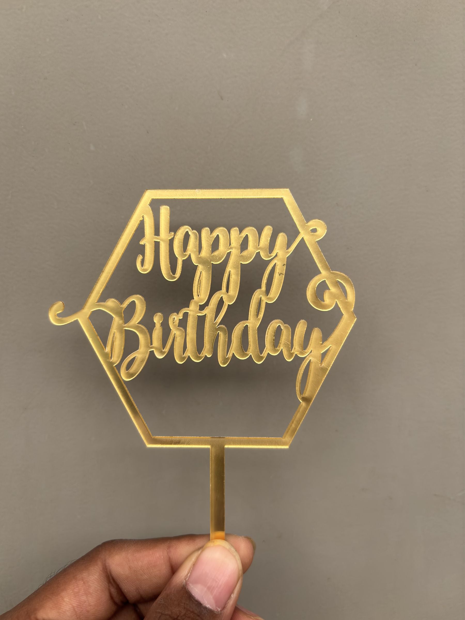Happy Birthday Acrylic Cake Topper - Design No :- 5