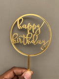 Happy Birthday Acrylic Cake Topper - Design No :- 28