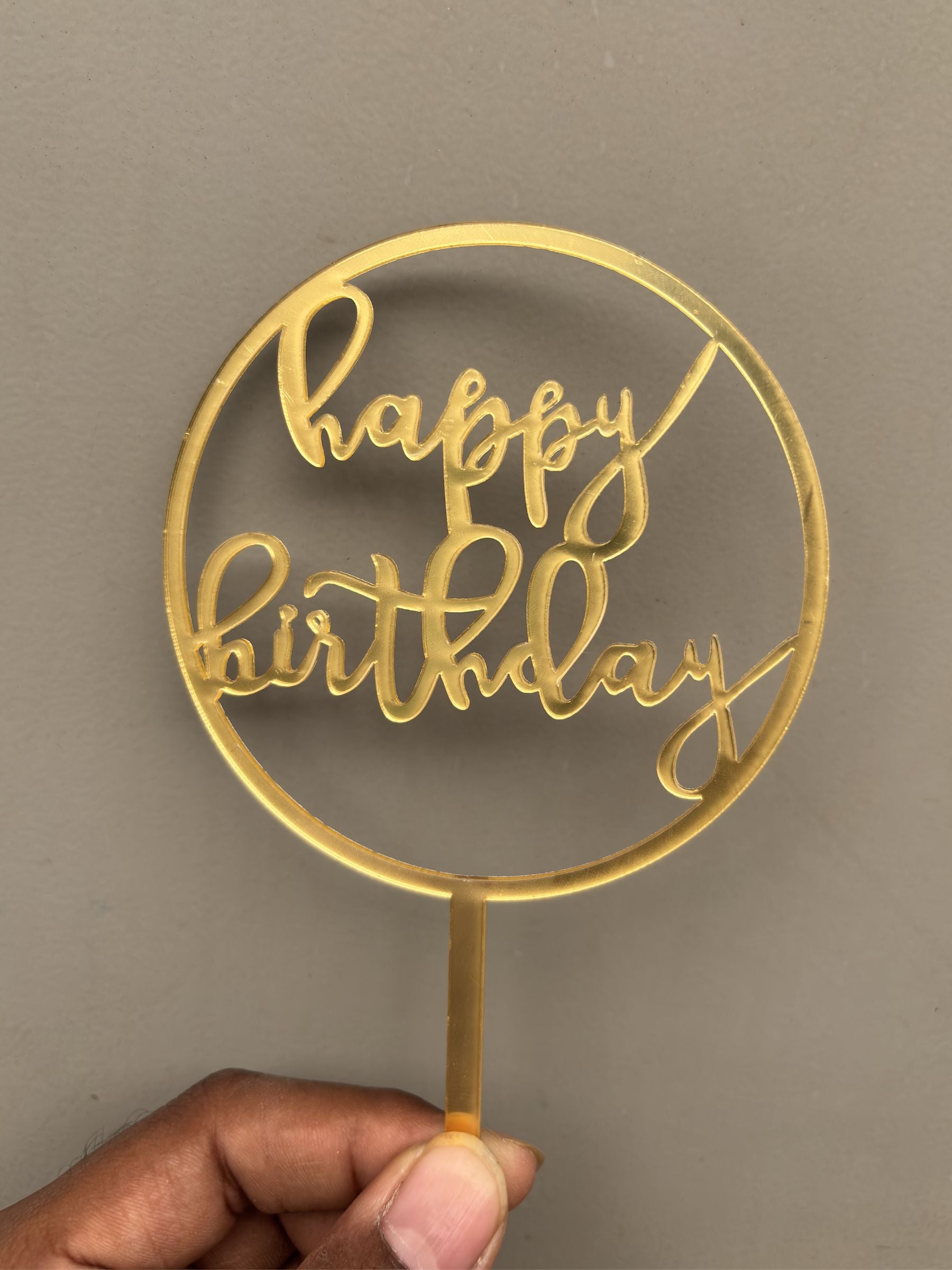 Happy Birthday Acrylic Cake Topper - Design No :- 28