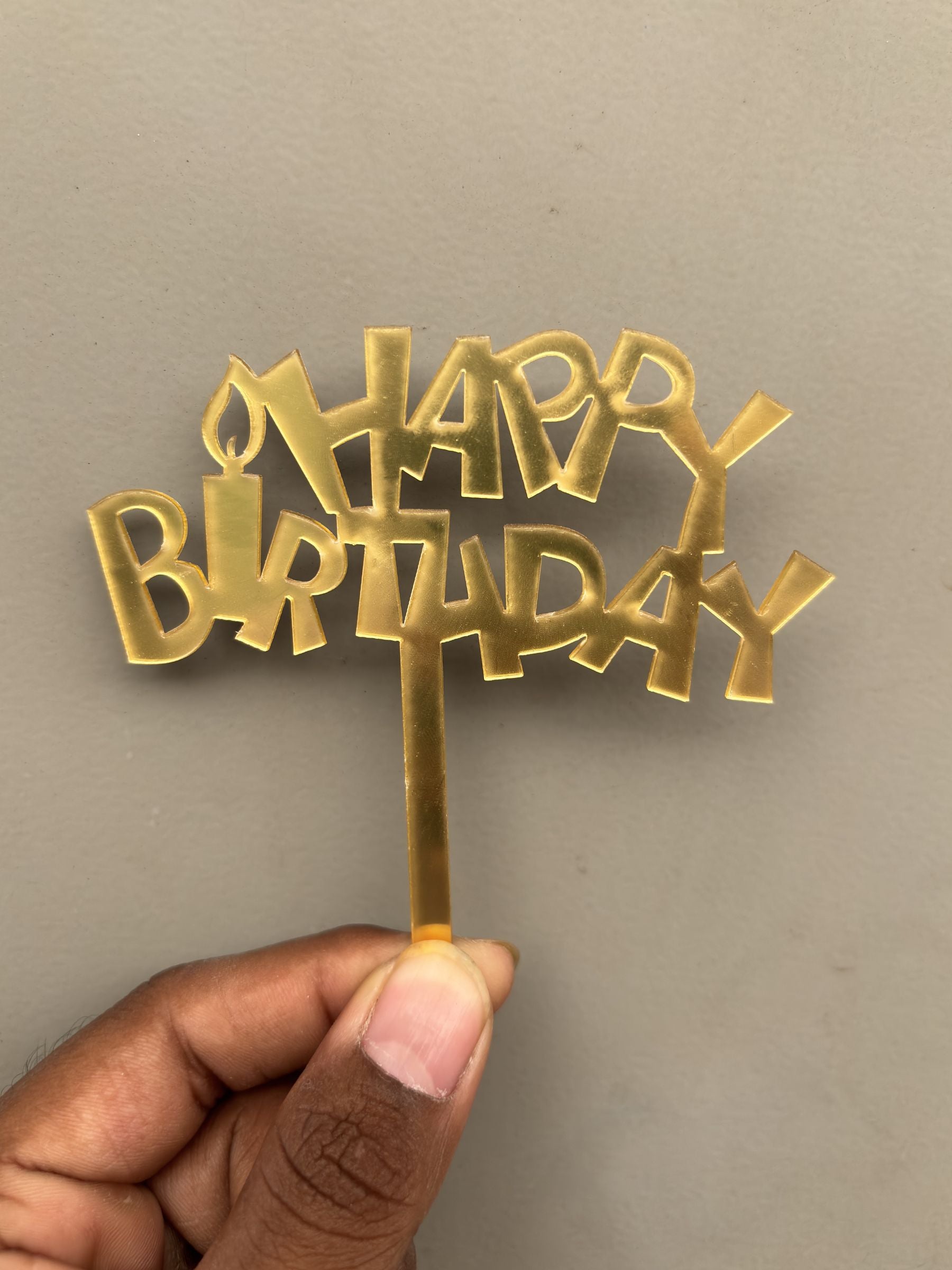 Happy Birthday Acrylic Cake Topper - Design No :- 9