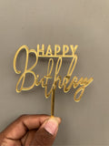 Happy Birthday Acrylic Cake Topper - Design No :- 12