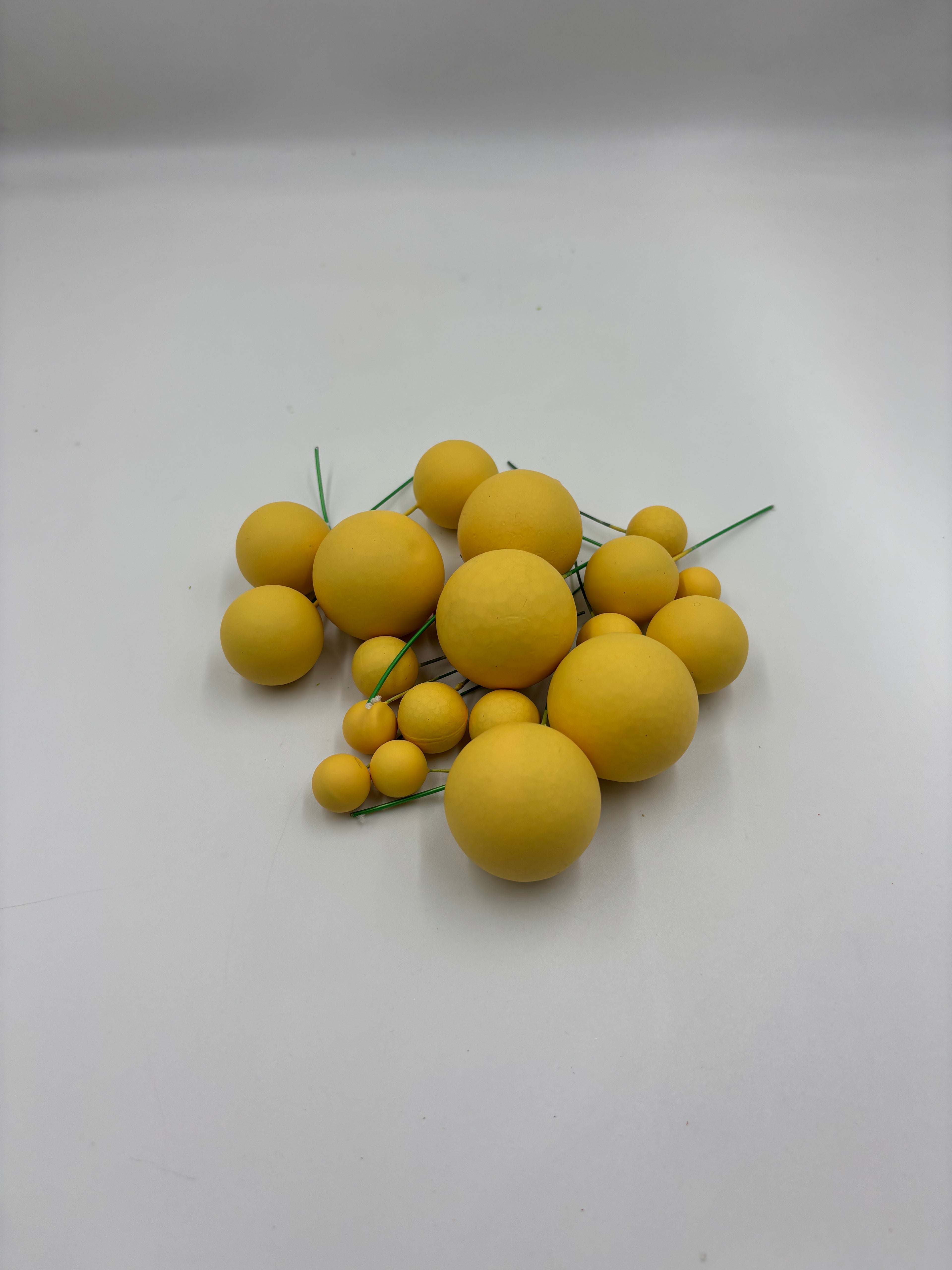 Dark Yellow Faux Ball - pack of 20 pcs