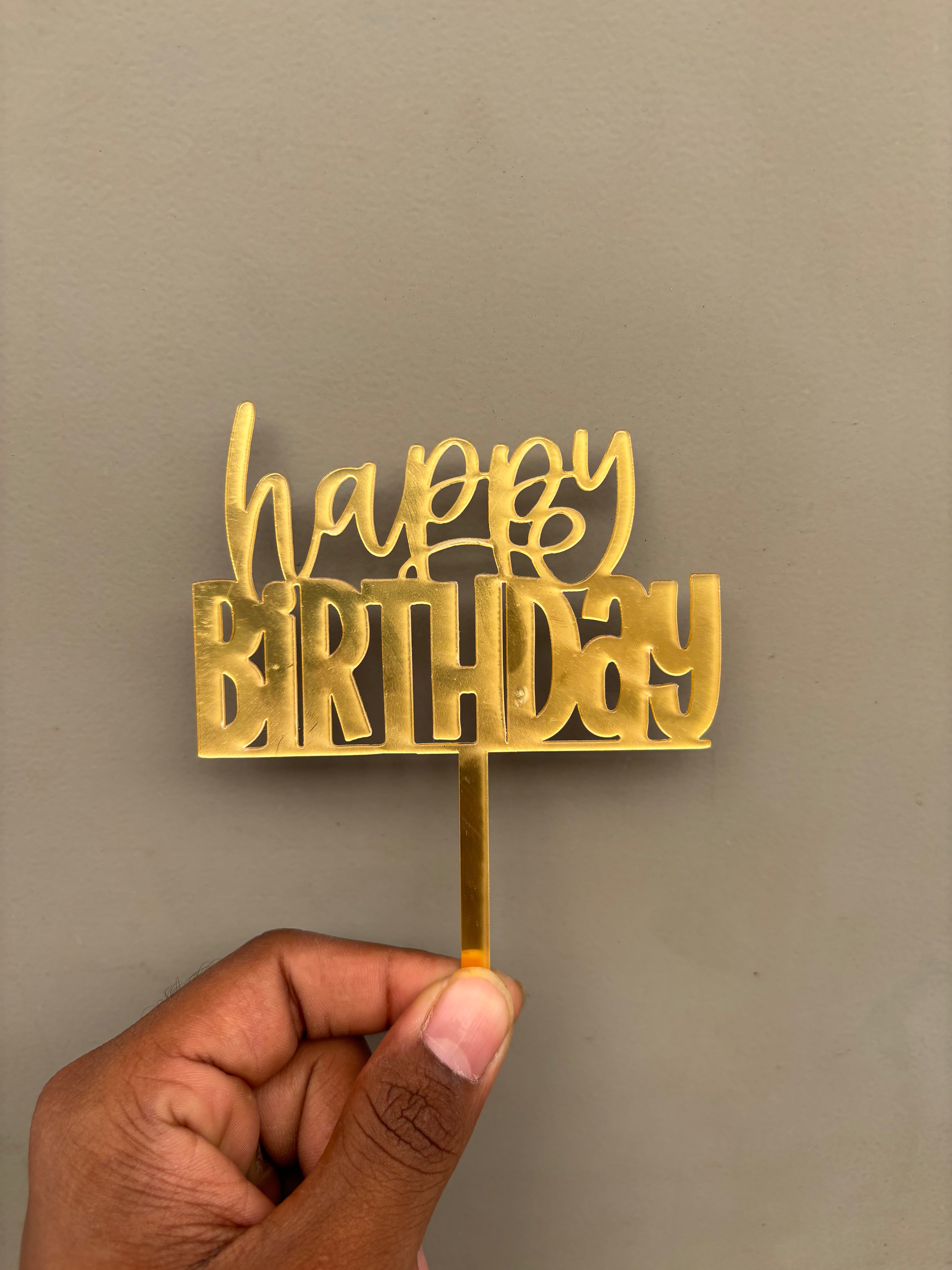 Happy Birthday Acrylic Cake Topper - Design No :- 1