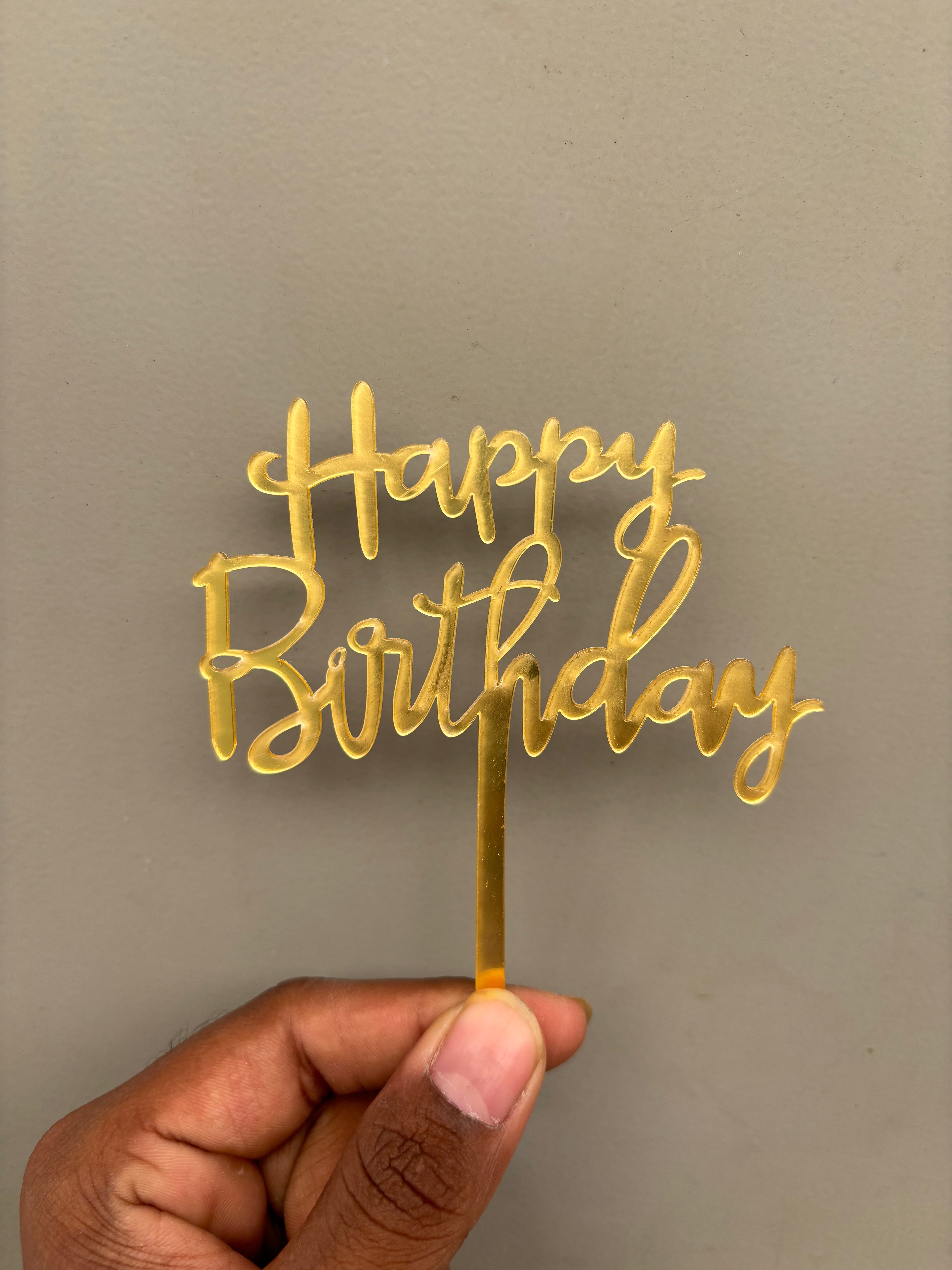 Happy Birthday Acrylic Cake Topper - Design No :- 11