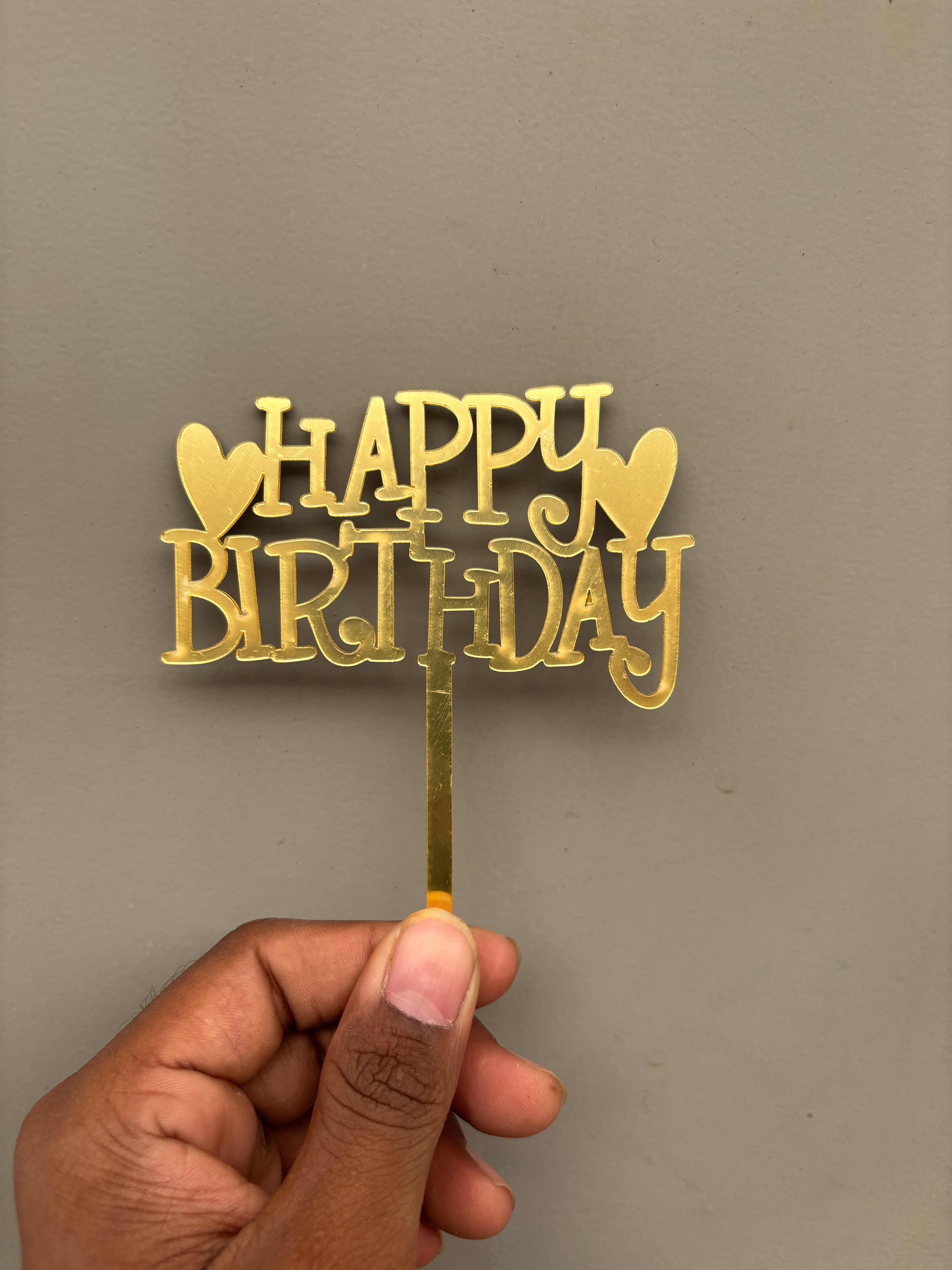 Happy Birthday Acrylic Cake Topper - Design No :- 65