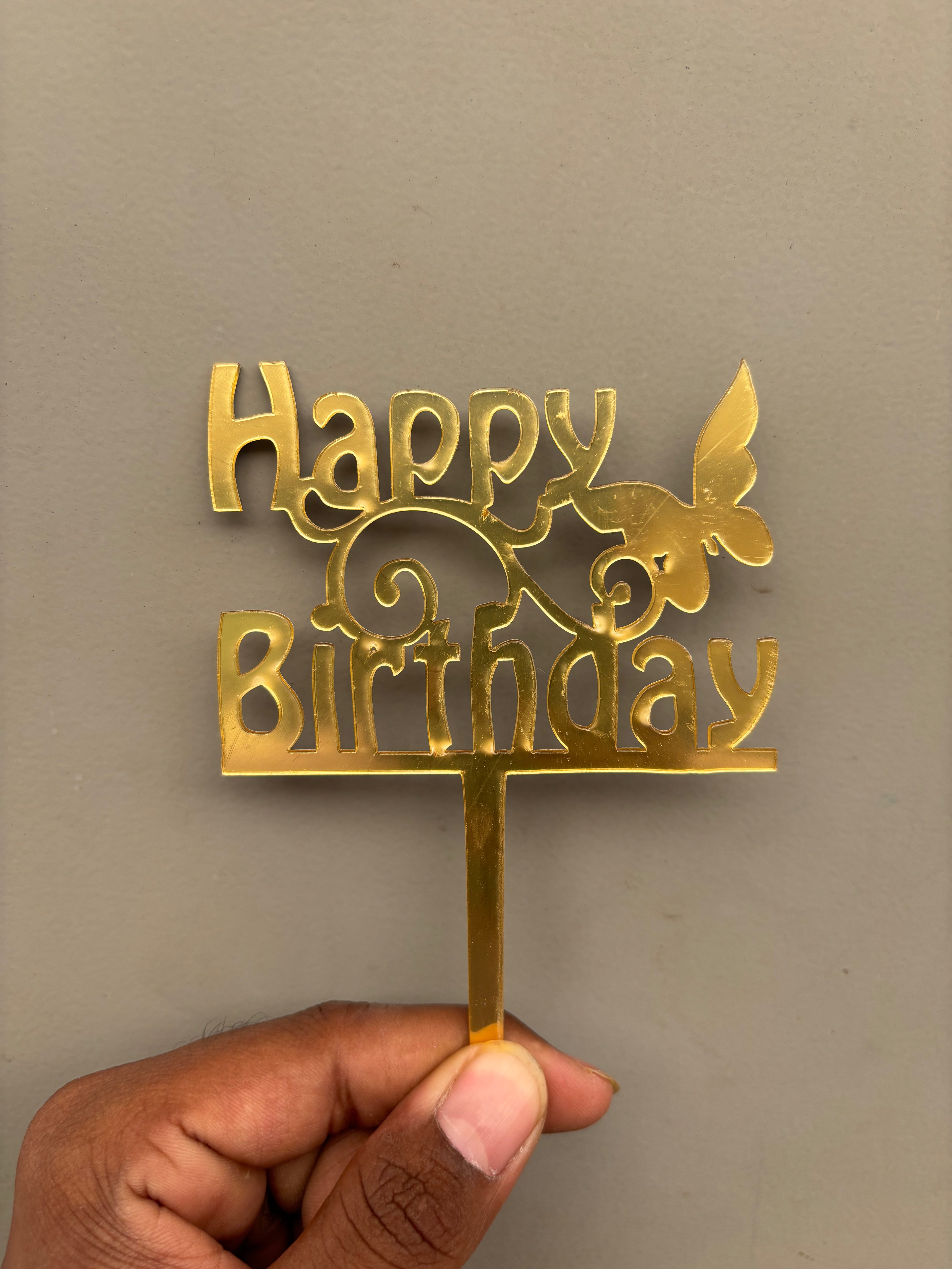 Happy Birthday Acrylic Cake Topper - Design No :- 6