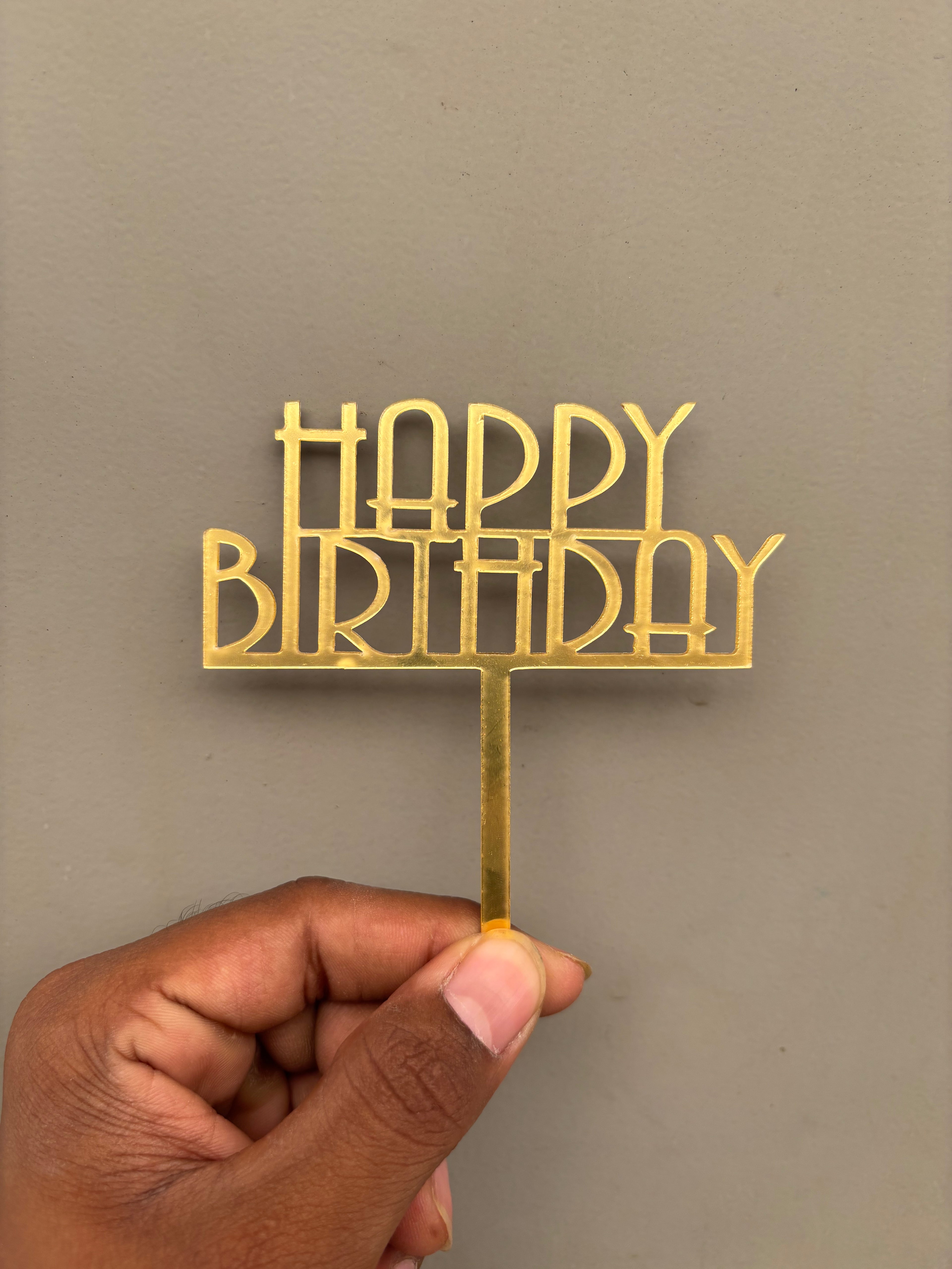 Happy Birthday Acrylic Cake Topper - Design No :- 10