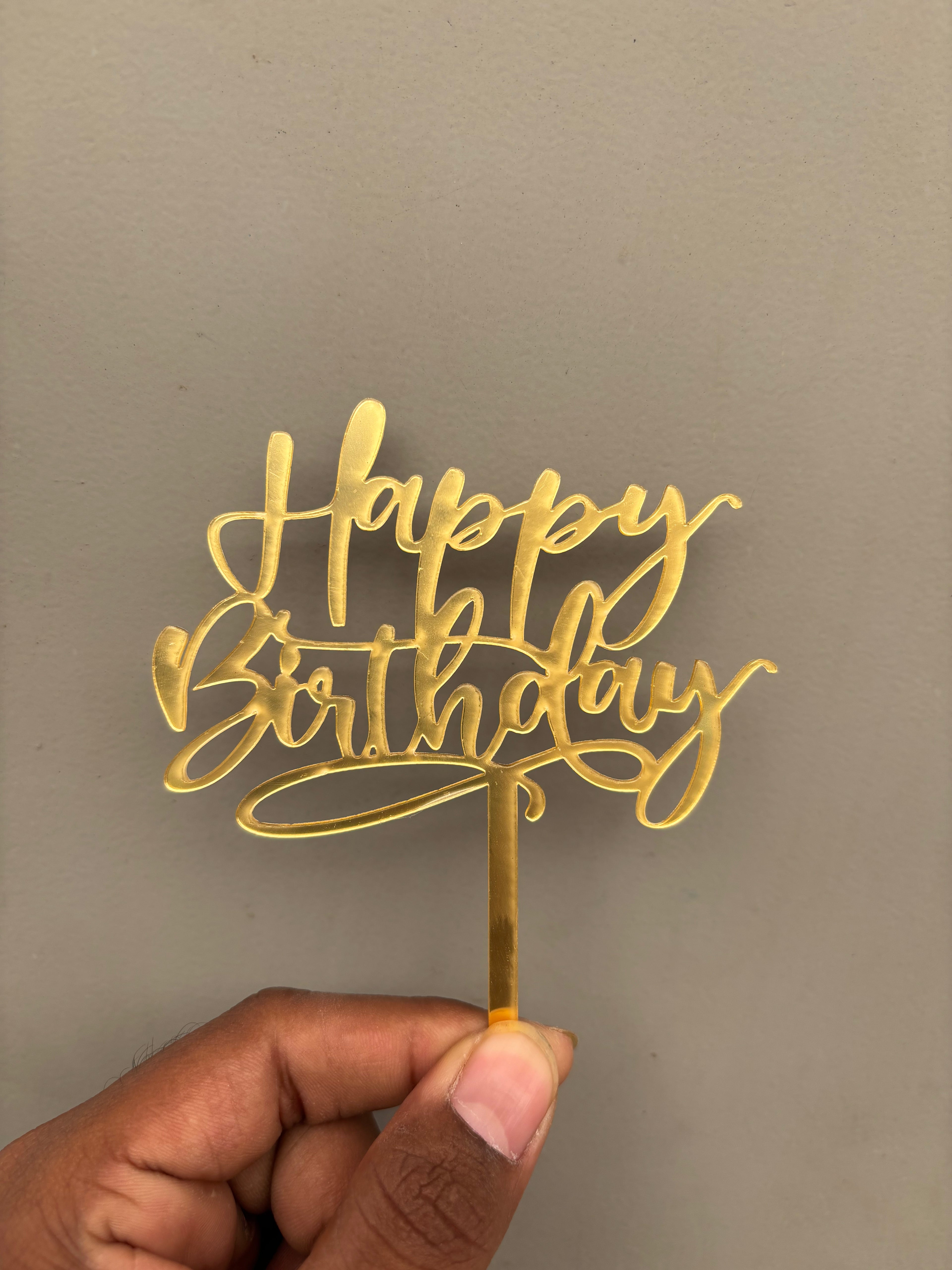 Happy Birthday Acrylic Cake Topper - Design No :- 62