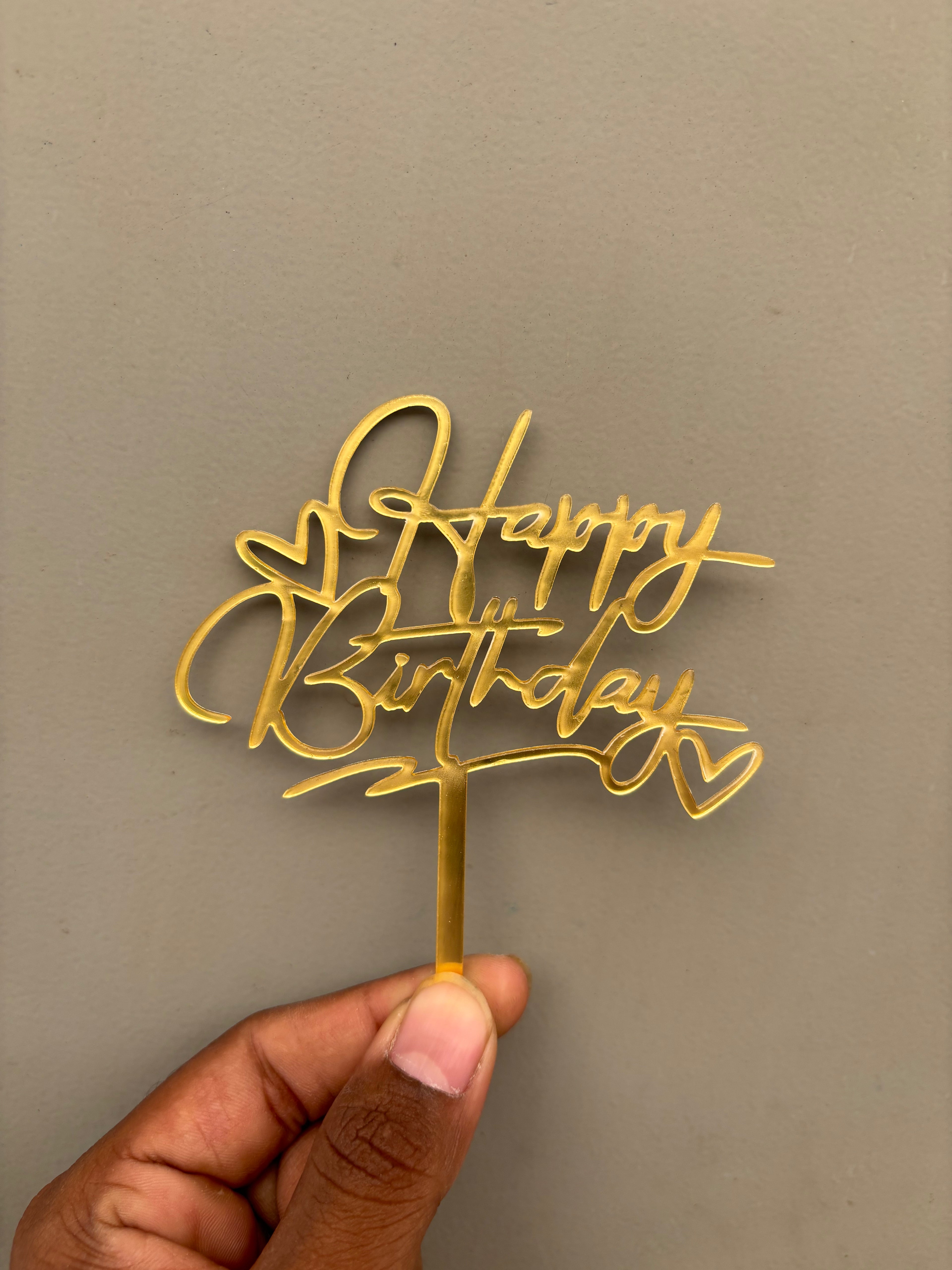 Happy Birthday Acrylic Cake Topper - Design No :- 61