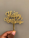 Happy Birthday Acrylic Cake Topper - Design No :- 69