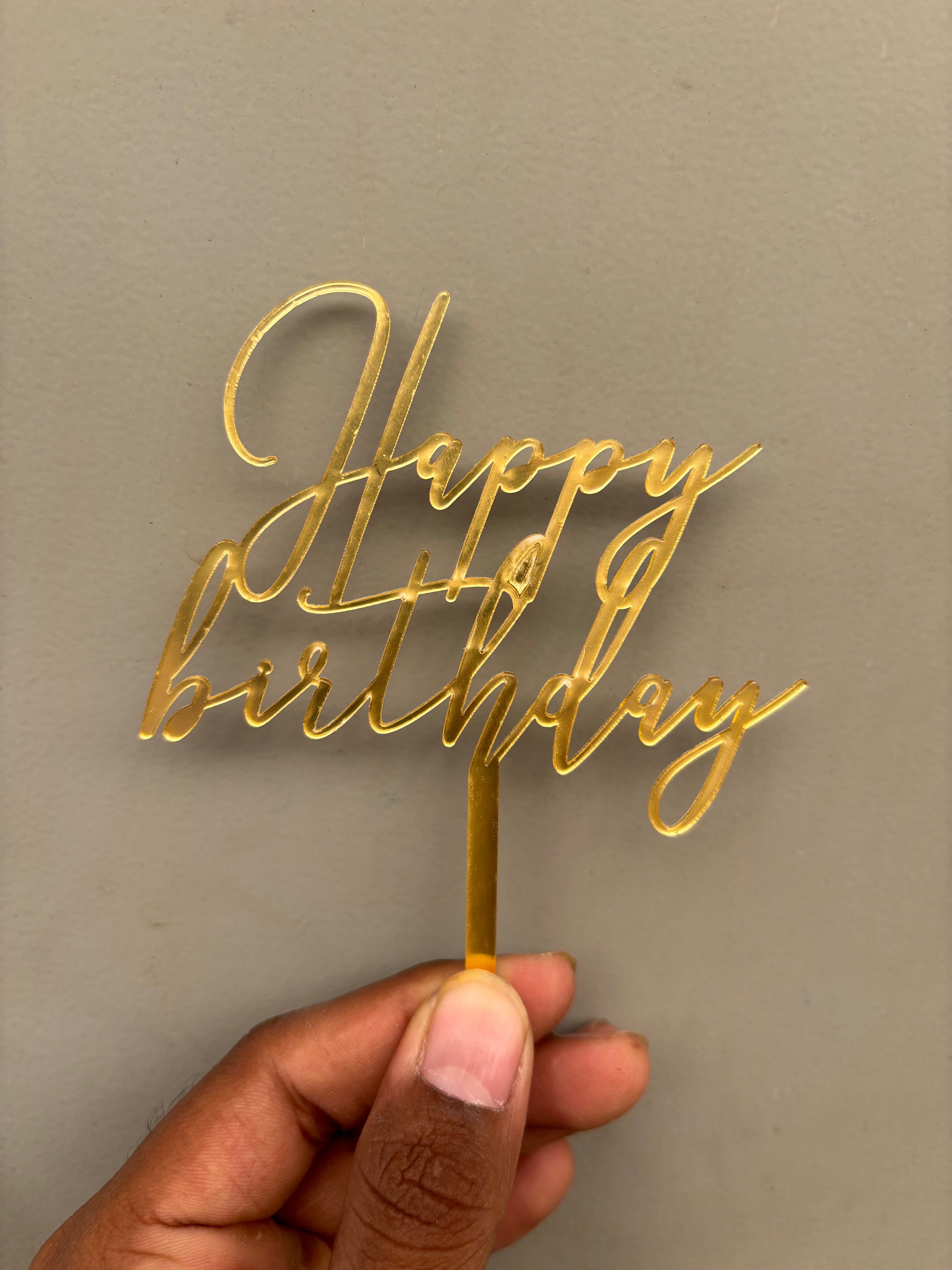 Happy Birthday Acrylic Cake Topper - Design No :- 16