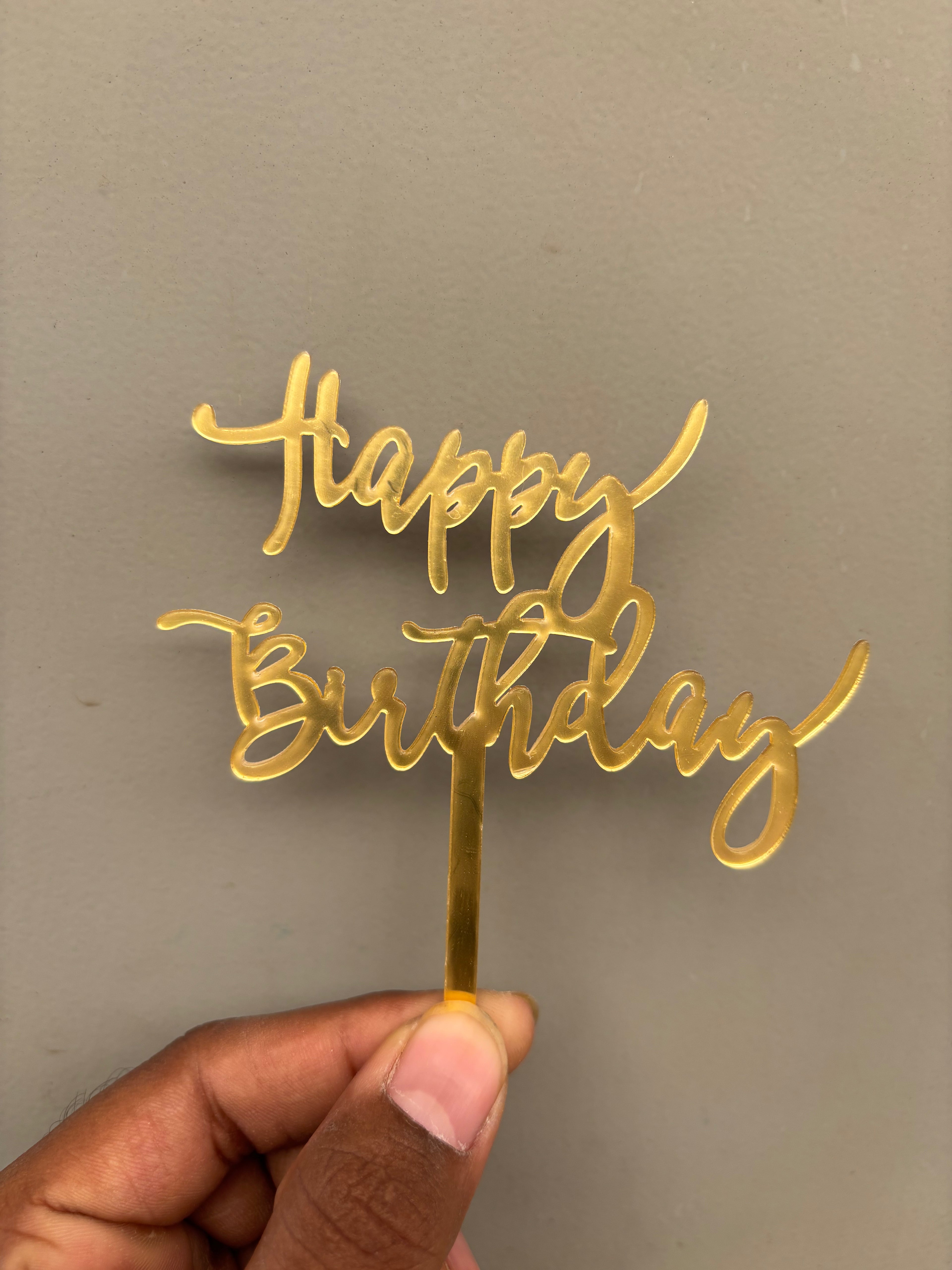 Happy Birthday Acrylic Cake Topper - Design No :- 23