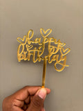 Happy Birthday Acrylic Cake Topper - Design No :- 3